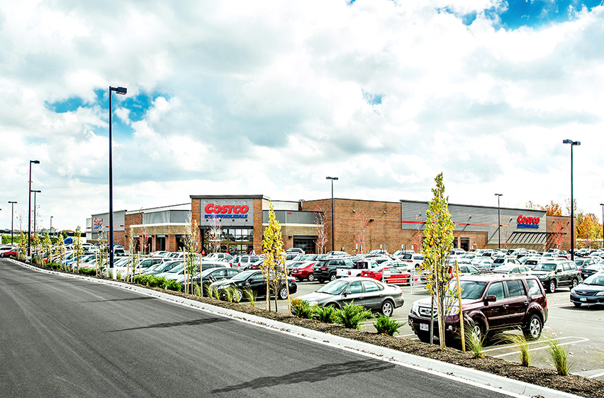 Costco parking lot at Easton Gateway